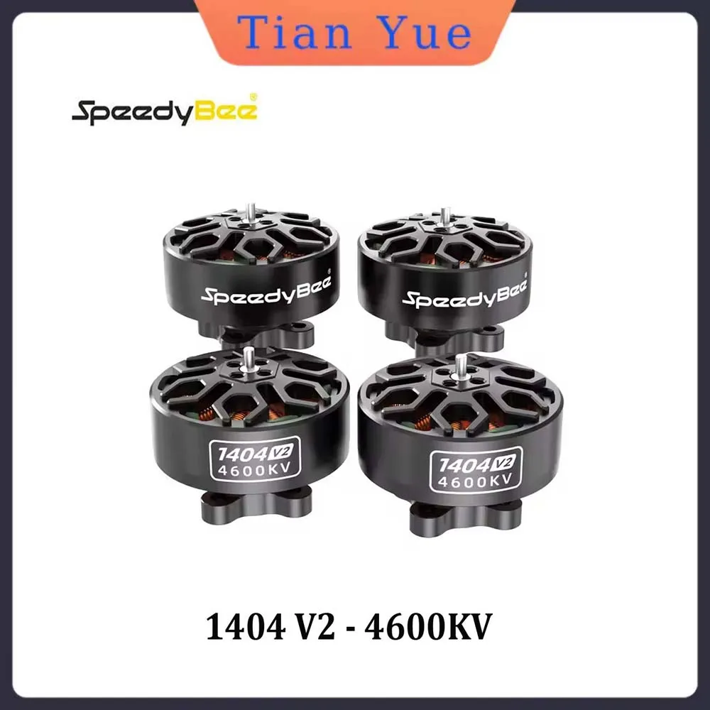 

SpeedyBee 1404-V2-4600KV Бесщеточный двигатель Вал 1,5 мм 9N12P 4S-Lipo Стабильный для 2,5-4-дюймового квадрокоптера Bee25 2,5-дюймовых FPV-дронов