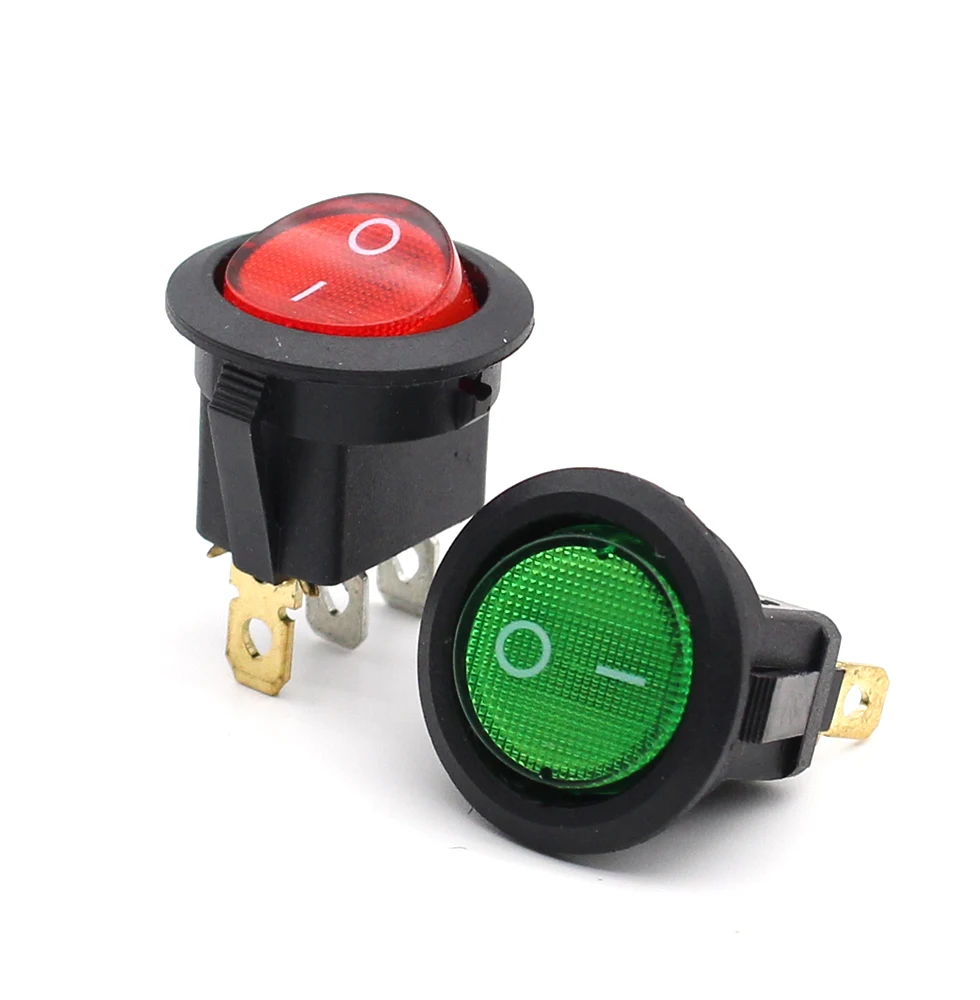 1PCS/5pcs 12V / 220V led switch Light Switch Power Switch Car button lights ON/OFF 3pin Round Rocker Switch