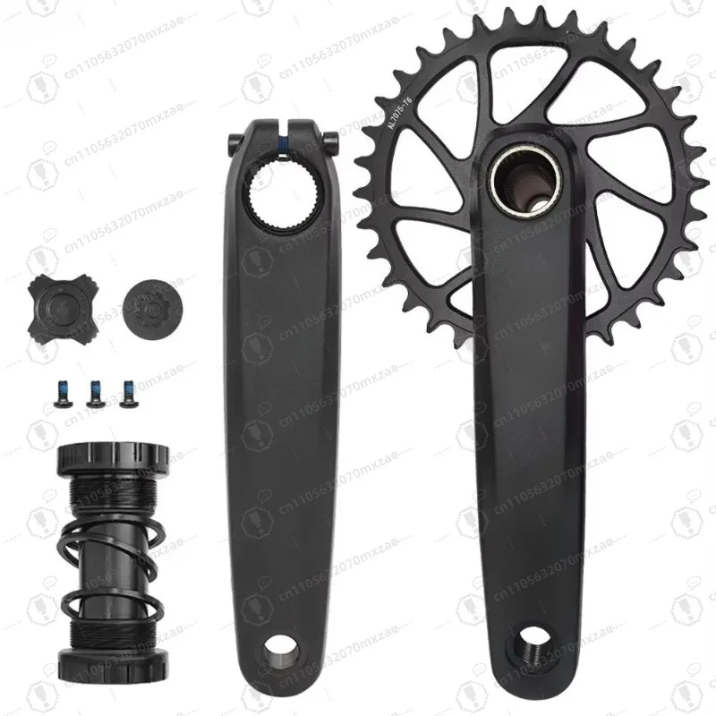 MTB crank set with bottom bracket and narrow wide chain link 34T 36T 38T 40t 7075 Aluminum single speed 170 crank arm