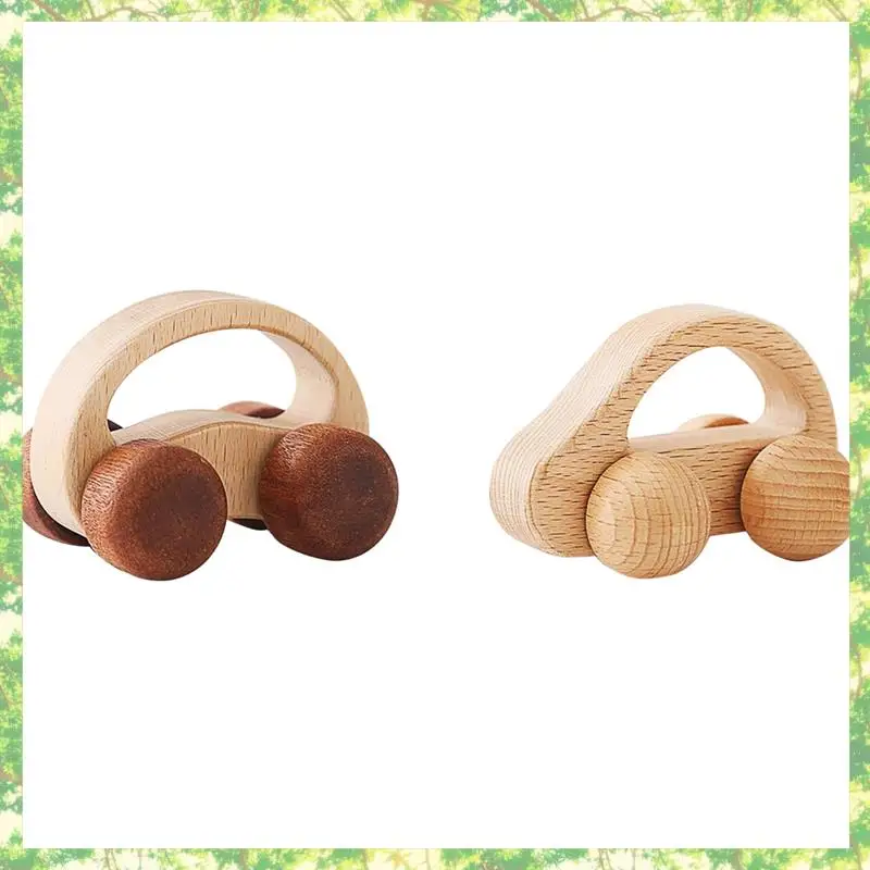 T84C-Wooden Baby Car  Wood Push Car For Toddler Baby Grip  Car Gifts For Boys And Girls,Push And Pull  Car