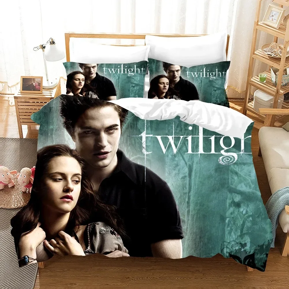 

New Movie Twilight Bedding Set Love Duvet Cover Set Pillowcase Film Single Queen King Full Size Soft Bed Linen for Women Teens