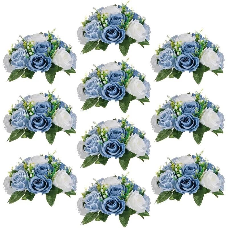 

Blue Flowers Artificial for Decoration Silk Kissing Balls for Wedding Bulk - Artificial Flower Ball Center Pieces Decoration for