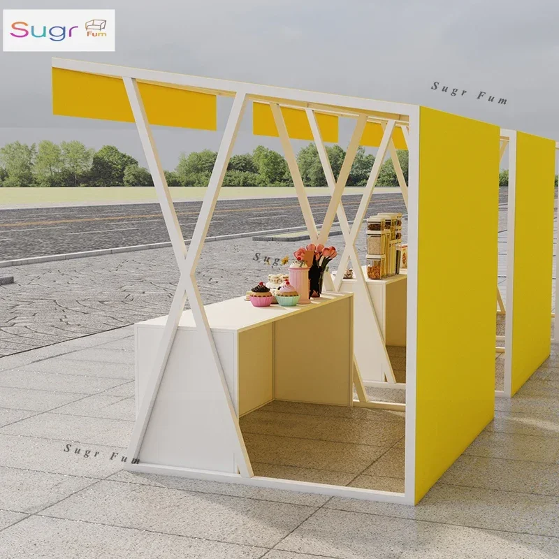 

Modern mobile outdoor wrought iron stall, market stall rack, night market promotion rack, square shopping mall display rack