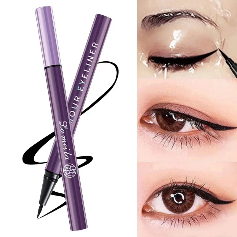 Long Lasting Matte Eyeliner Pencil, impermeável, secagem rápida, preto, fácil de colorir, delineador líquido, caneta de pigmento, olhos maquiagem, cosméticos