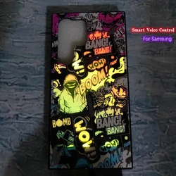 Pop Art Style Smart Phone Case Luminous LED Flash For Samsung S23 S22 Ultra S21 S24 Plus S20FE A73 A53 A33 A72 A52 Call Flashing