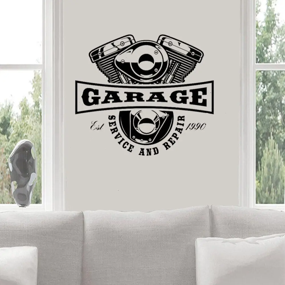 Fashion Car Service and Repair Wall Sticker Car Service Auto Garage Wall Decal Home Decor for Car Service Repair A00368