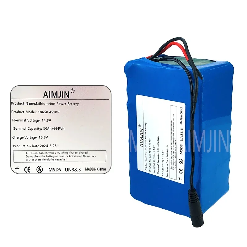 🔧Lithium-ion 4S10P 18650 14.8V 30Ah 444Wh Power Battery WithBMS For Inverter Smart Robot High-power Equipment Etc🔧