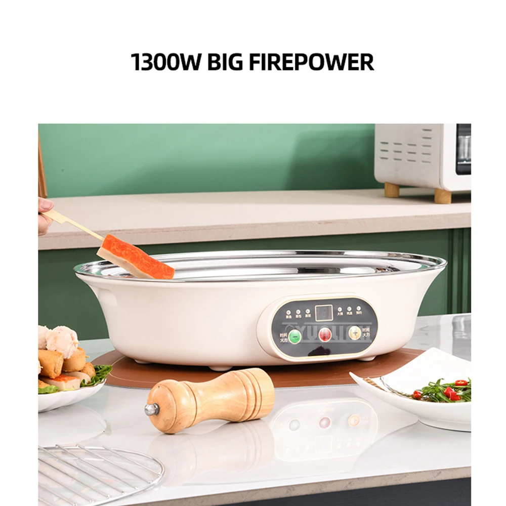   وعاء السمك على البخار من الفولاذ المقاوم للصدأ، جهاز بخار كهربائي منزلي بسعة كبيرة، جهاز بخار ذكي بطبقة مزدوجة