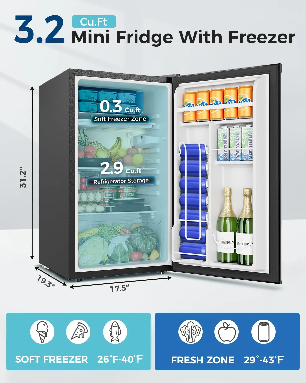 3.2 Cu Ft Mini Fridge 2