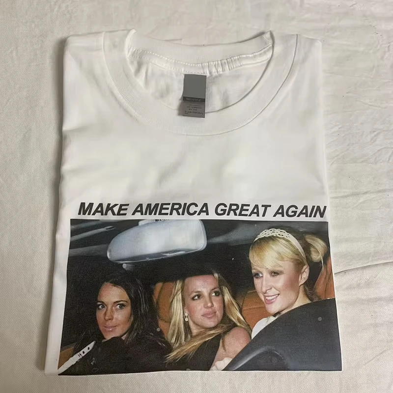 Summer Women Fashion T Shirt Britney Make America Great Again Graphic Tees Casual Tops Unsiex Funny Trip T-shirts Streetwear