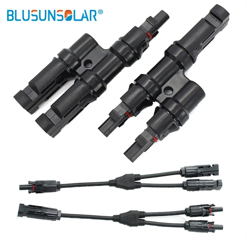 2T 2Y Solar Connector Bbranch M/M/F and F/F/M Y 2 Type Male 1 Female and 2 Female 1Male Solar Panel Cable Branch Connector