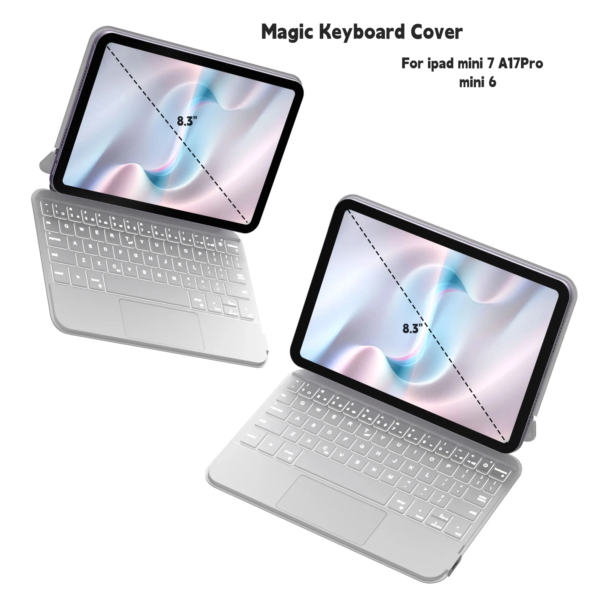 Magic Keyboard Case for iPad Mini 7 A17Pro (2024)  Mini 6 (2021) 8.3