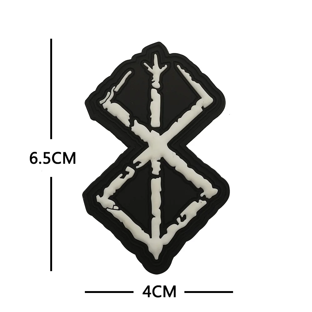 Embroidered cloth Hook and Loop Patches Tactical The Mad Warrior Of Norse Viking PVC Patches badges