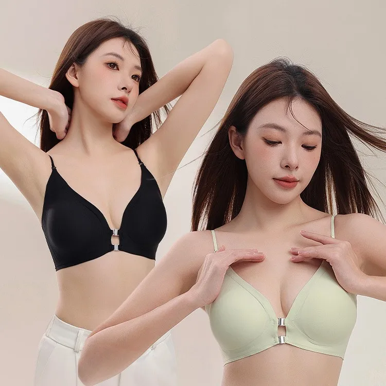 kuclutFront-buttoned seamless lingerie, women's small breasts, gathering beautiful backs, thin shoulder straps, invisible bra