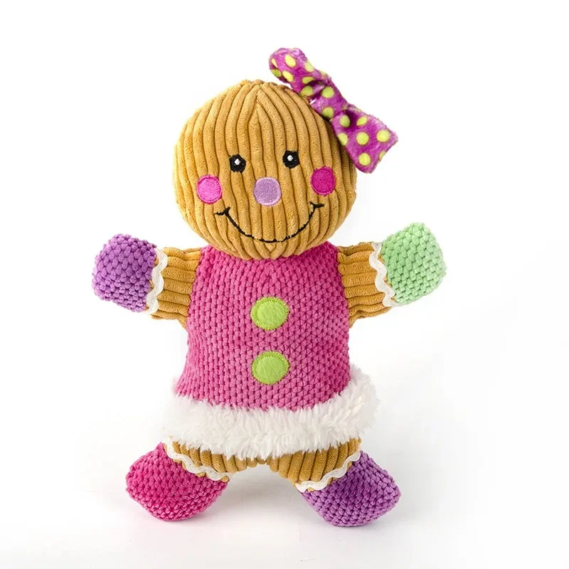 1pcs Gingerbread Man Dog Toys Pet Christmas Dog Toy Vocalization Plush Bite Resistant Toy Dog Christmas Gift Pet Supplies - Image 2