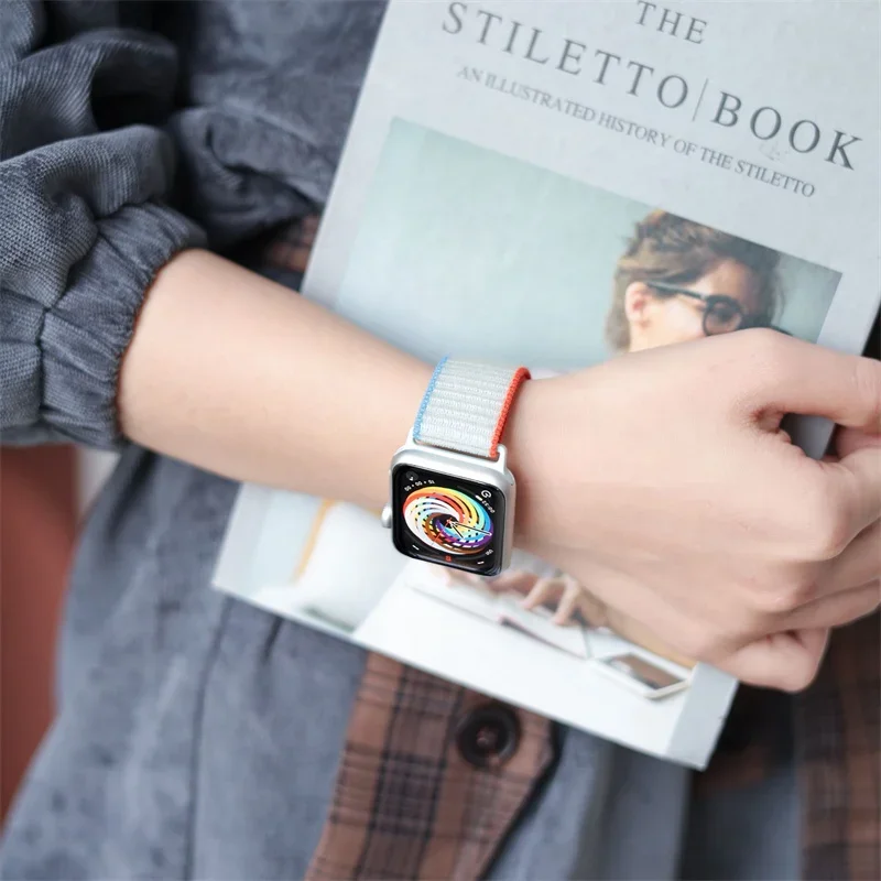 Correa de nailon para Apple Watch, banda de 44mm, 40mm, 49mm, 45mm, 41mm, 42mm, 46mm, pulsera para iwatch Series Ultra 10, 9, 8, 7, 6, 5, se, 4, 3, 2