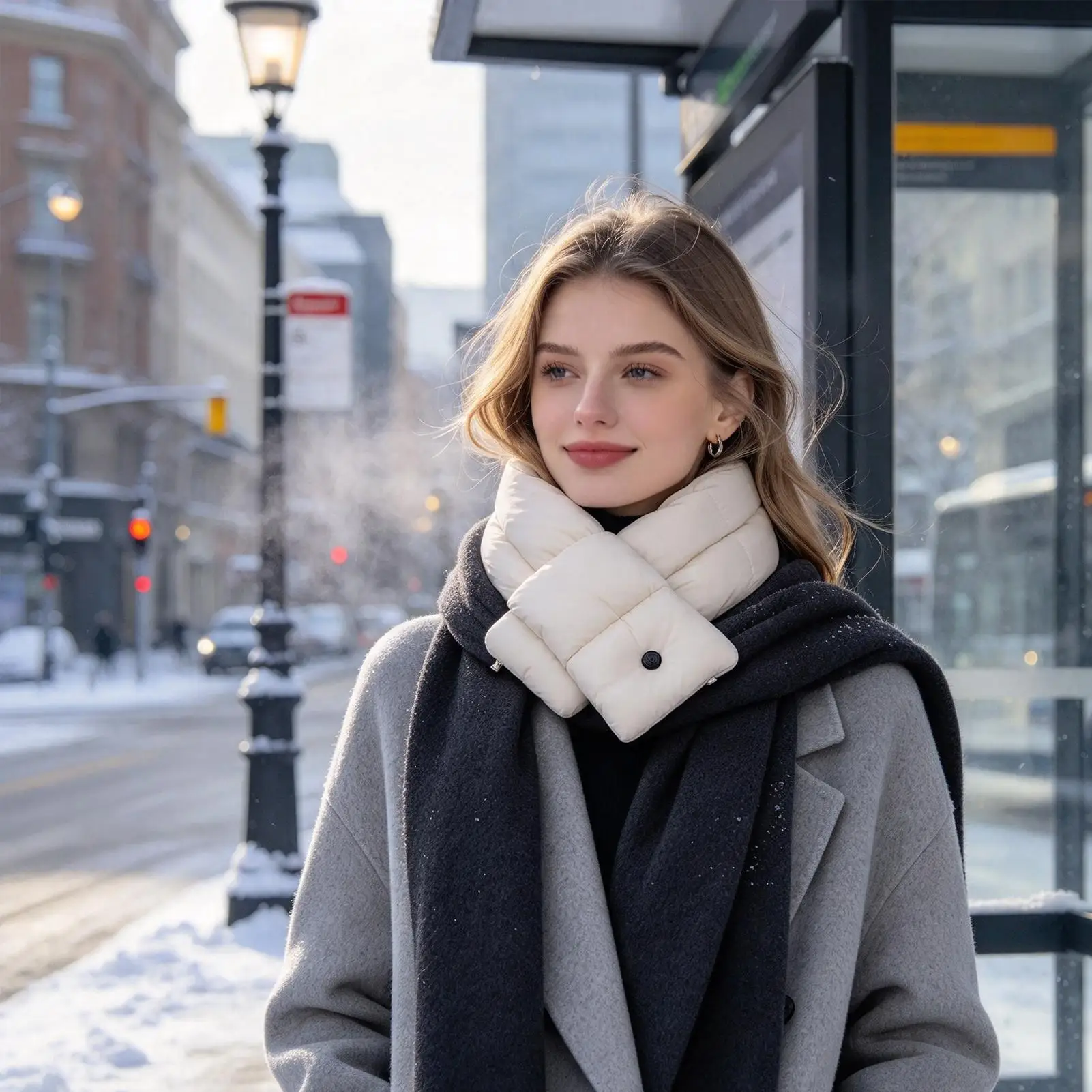 Electric Heated Scarf USB Powered Soft Electric Warmer With 3 Temp Settings Heated Neck Wrap For Women Men Winter Cold Weather