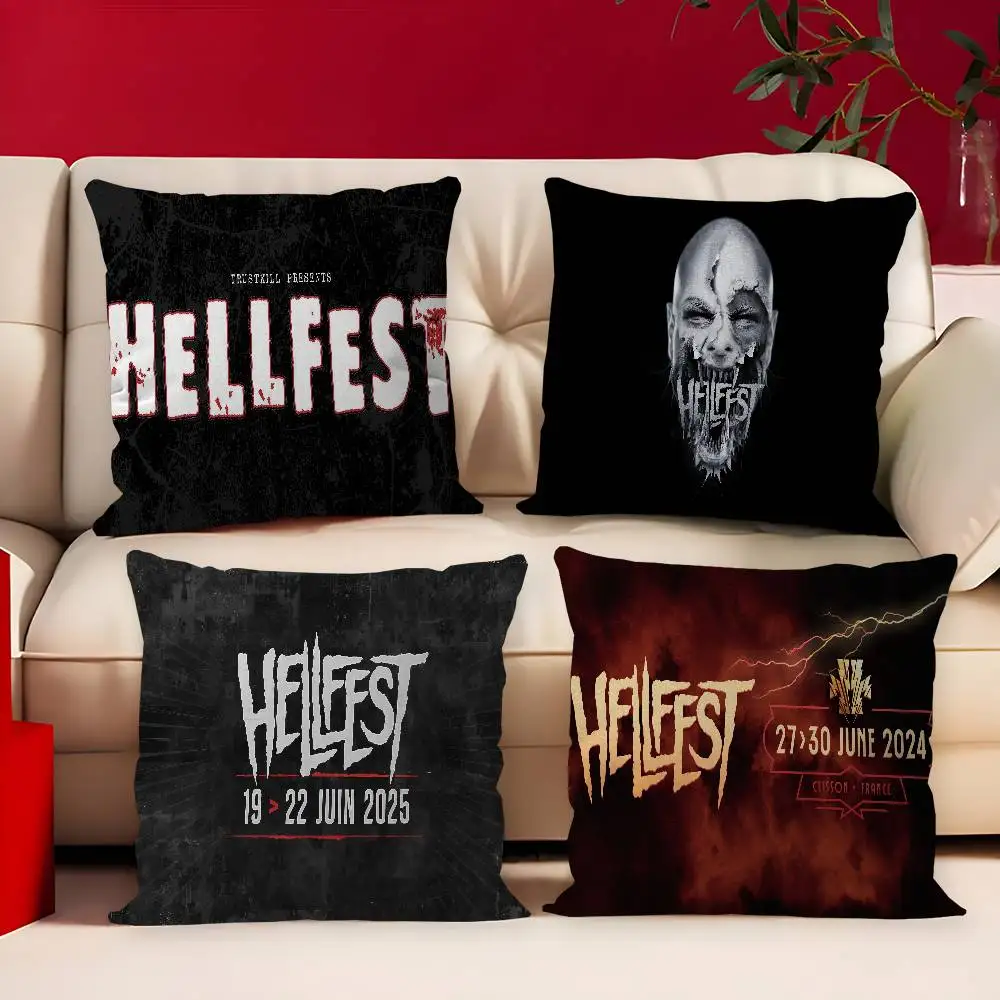 H-Hellfest Band Personalized Pillow Cover Kids Bedroom Wild Party Decor Pillowcase Kid Birthday Shower Gift