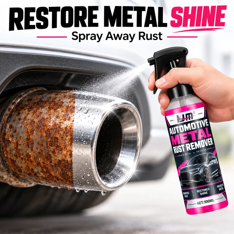 KJM Car Rust Remover Spray 100ml Wheel Rust Cleaner Brake Disc Metal Surface Care Fast Removal Auto Repair Tool