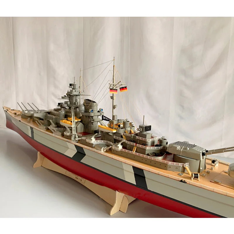 1/150 RC statek RTR wersja Bismarck Model statku bojowy FRP kadłub 1.68m duży Model statku zabawki modele