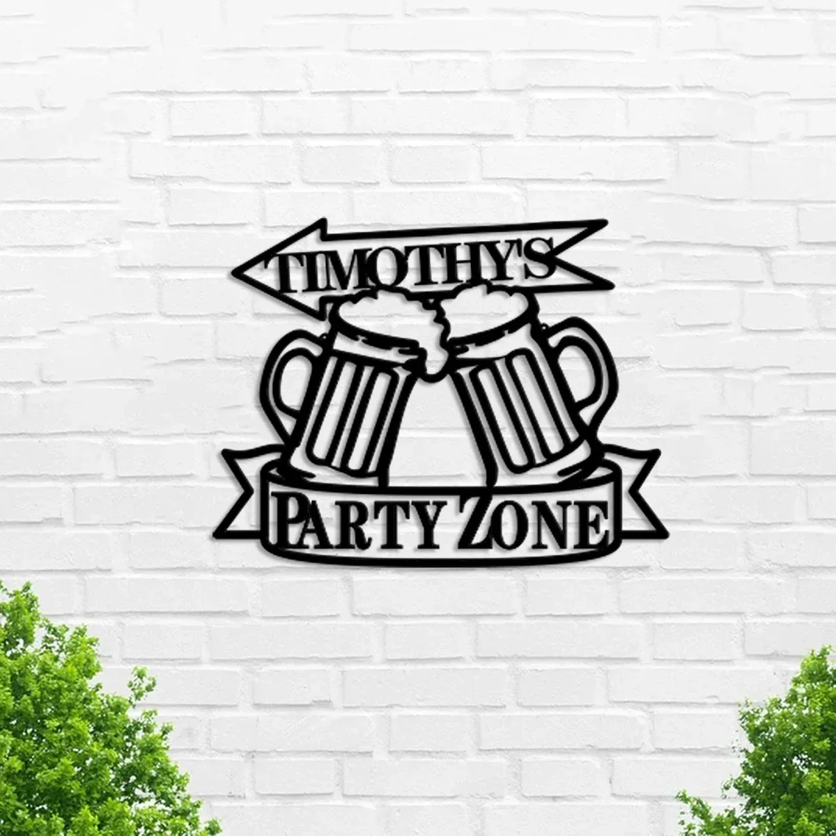 Custom Personalized Metal Name Sign Custom Party Zone Arrow Place Beer Zone Pub Outdoor Door Wall Art Bar Decor Drink Local Man