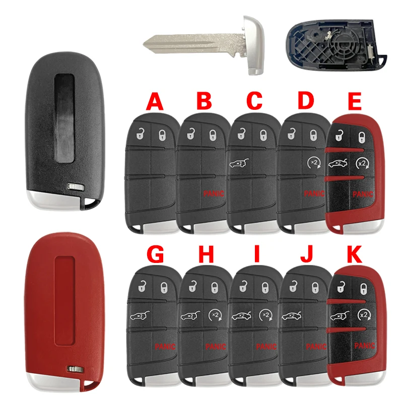 CS086009 2/3/4/5 Buttons Smart Key Shell For Chrysler For Jeep Cherokee Dodge Ram 1500 2500 Journey Charger Challenger Durango