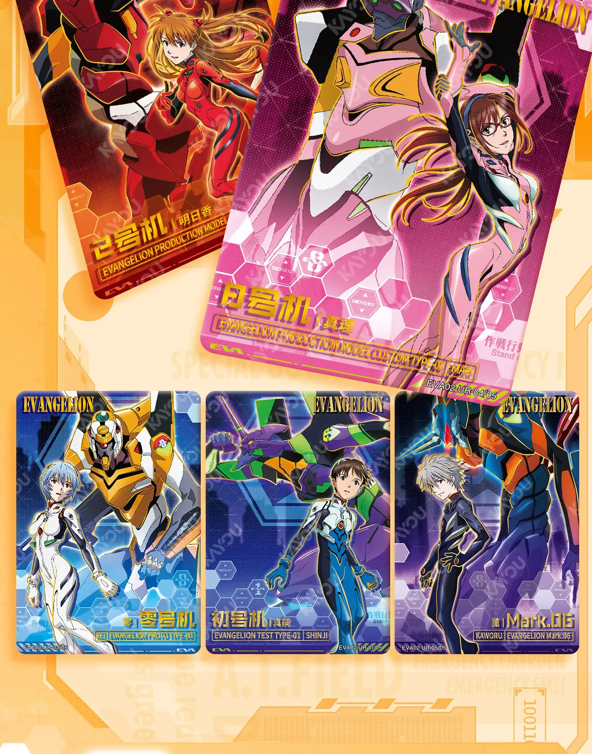 KAYOU Neon Genesis Evangelion Cards EVA Classic Rebirth Breakthrough Limited Edition Collectible Cards Anime Peripherals Gifts
