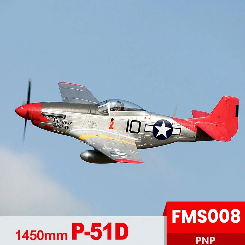 

FMS008 Airplane 1450mm P-51D V8 Electric EPO 145CM Wingspan RC Aircraft Model PNP WWII Warbird