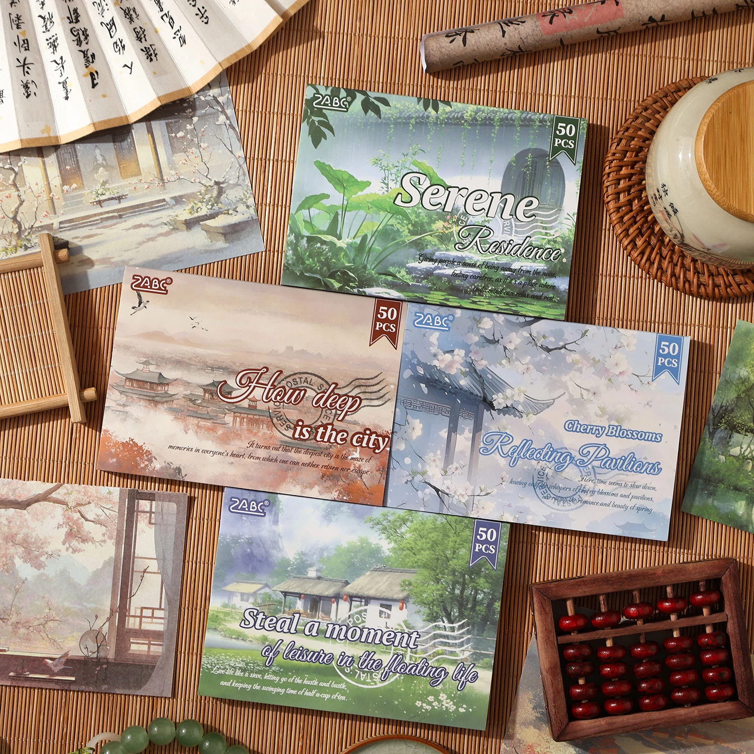 JIANQI 50 sheet Decor Scrapbook Vintage Materials Paper Combo Kit DIY Junk Journal Collage Photo Album Retro scenery paper