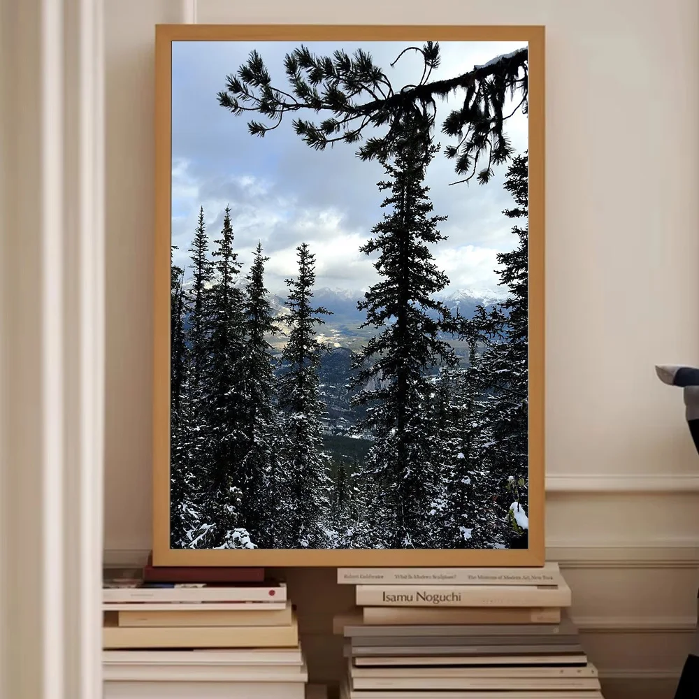 المناظر الطبيعية الجبلية قماش جدار الفن الطبيعة طباعة المناظر الطبيعية الخلابة اللوحة الغابات ديكور غرفة المعيشة المنزلي غرفة نوم جدار ديكور هدية #2