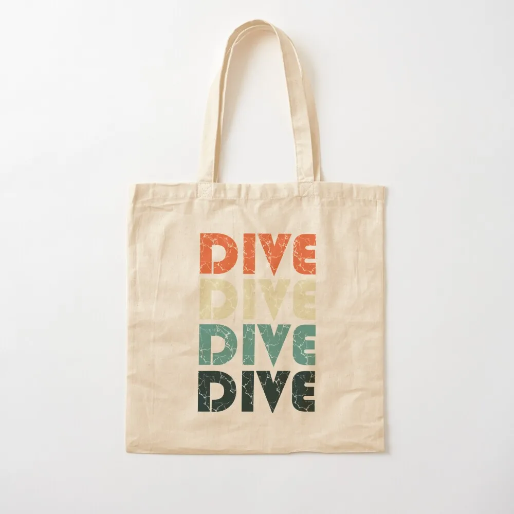 Retro Vintage Diving Springboard Diver Gift Dive Tote Bag sac pour femme supermarket folding bag Shopper Canvas Canvas Tote Bag