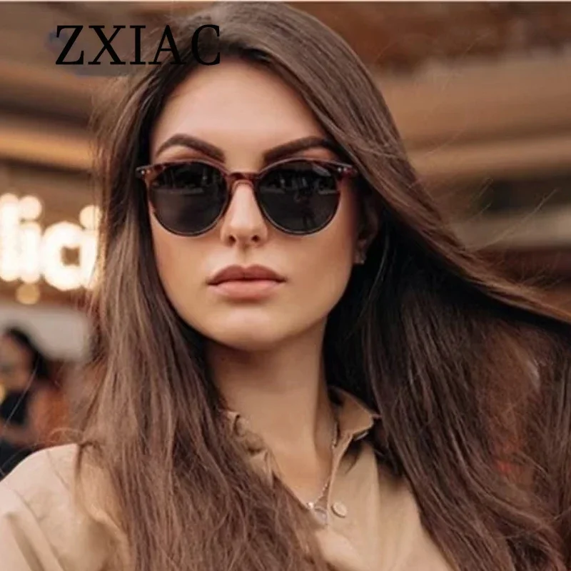 ZXIAC Vintage Fashion Sunglasses Women Rivets Decorative Artistic Frames Trendy Tortoise Designer Square Eyewear Lentes De Sol