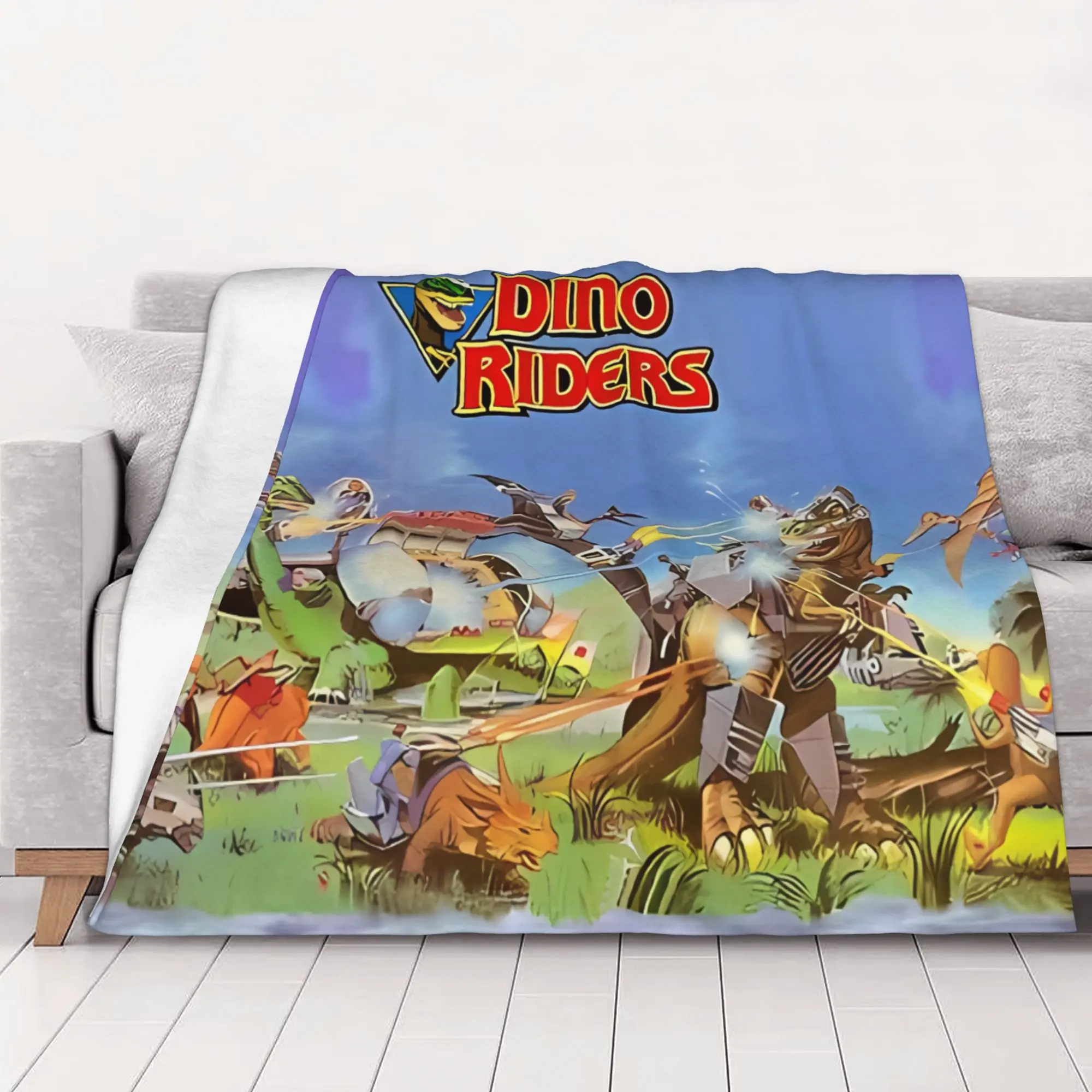 1PC home Cute Room Decor Dino Riders 80S Cartoon Blanket Throw Blanket Dino Riders Novelty Warm Blanket All Season
