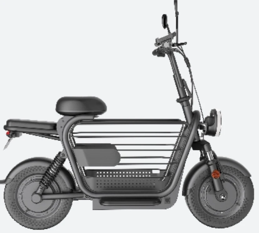 Foldable Family Electric Bicycle ，Motor Lithium Battery EBike With Big Pet Basket City Travel Scooter