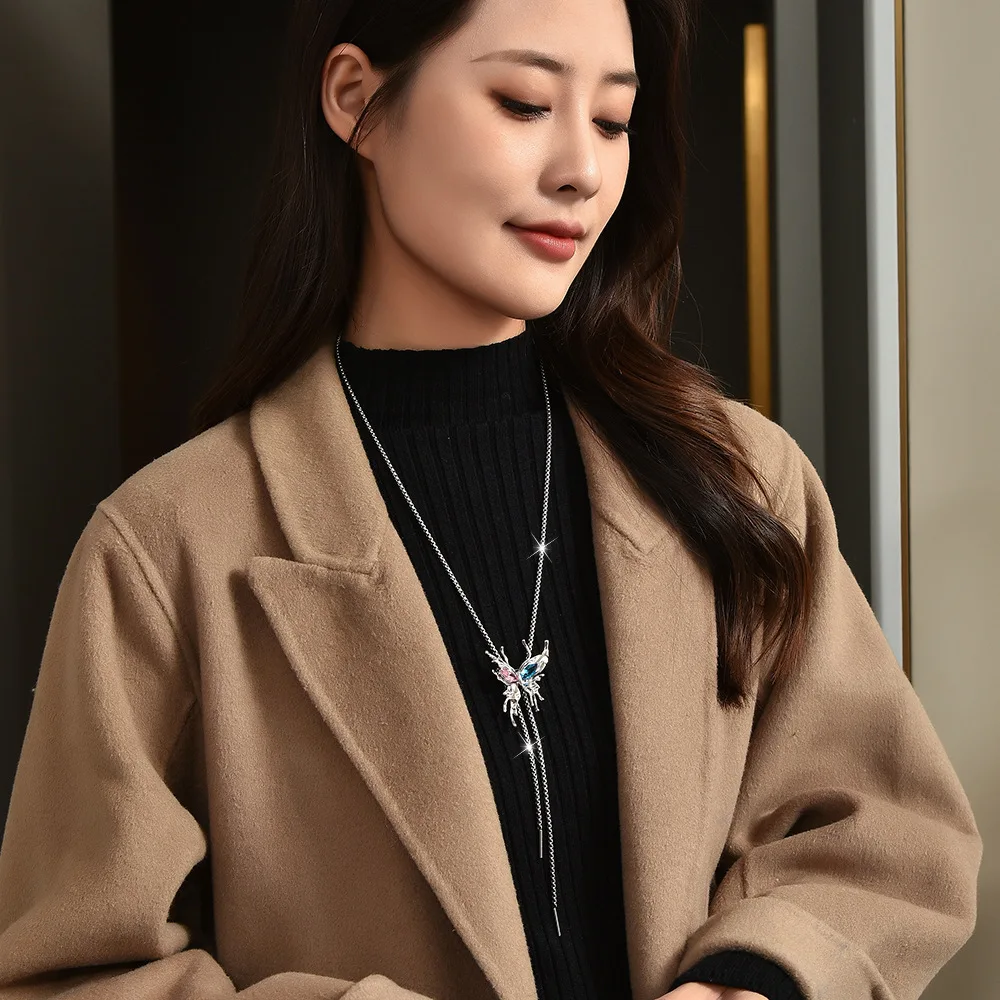 سلسلة سترة عصرية على شكل فراشة، متعددة الاستخدامات وأنيقة على شكل فراشة طويلة قابلة للتعديل