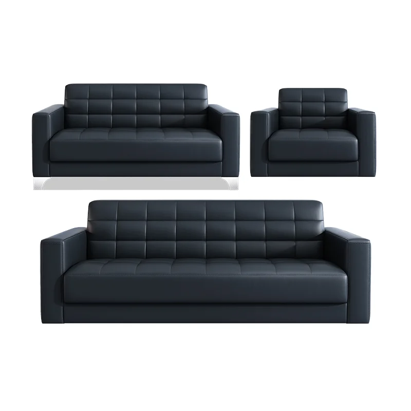 

Modern simple single and three-seater office sofa with coffee table business reception set office polyurethane material