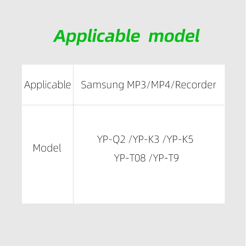 MP4 Data Cable for Samsung MP3 MP4 Voice Recorder YP-Q2 YP-K3 YP-K5 YP-T08 T9