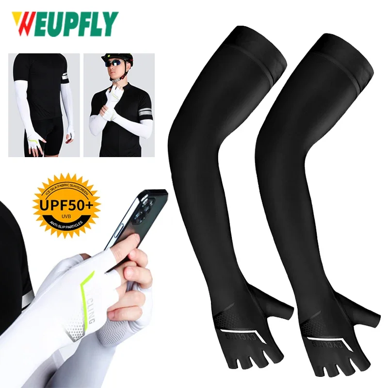 Unisex Cooling Arm Sleeves, UPF 50, Ciclismo, Corrida, Proteção solar UV, Ao ar livre, Nylon, Legal, Tatuagem Cover Up, 1 Par