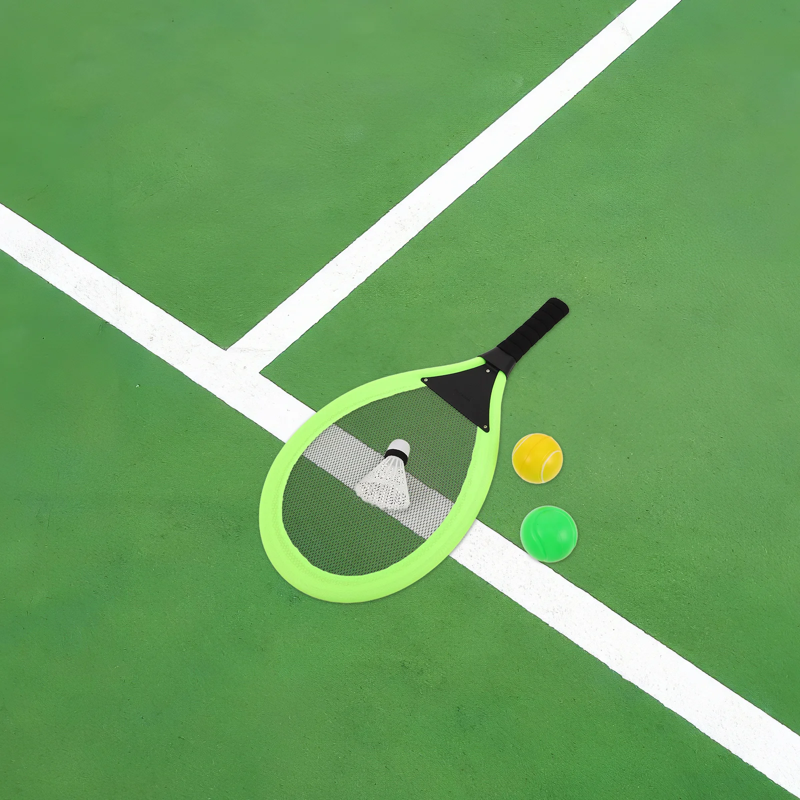 

2Pcs Tennis Rackets Green Plastic Outdoor Sports Set 's Tennis Training Equipment Paddle Bats for