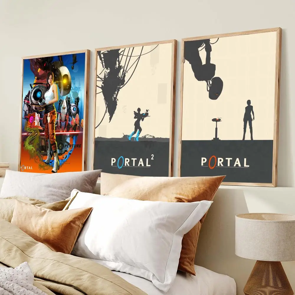 Classic Puzzle Game P-Portal Poster Modern Minimalist Wall Art Prints Poster Home Decor Interior Bedroom Living Room