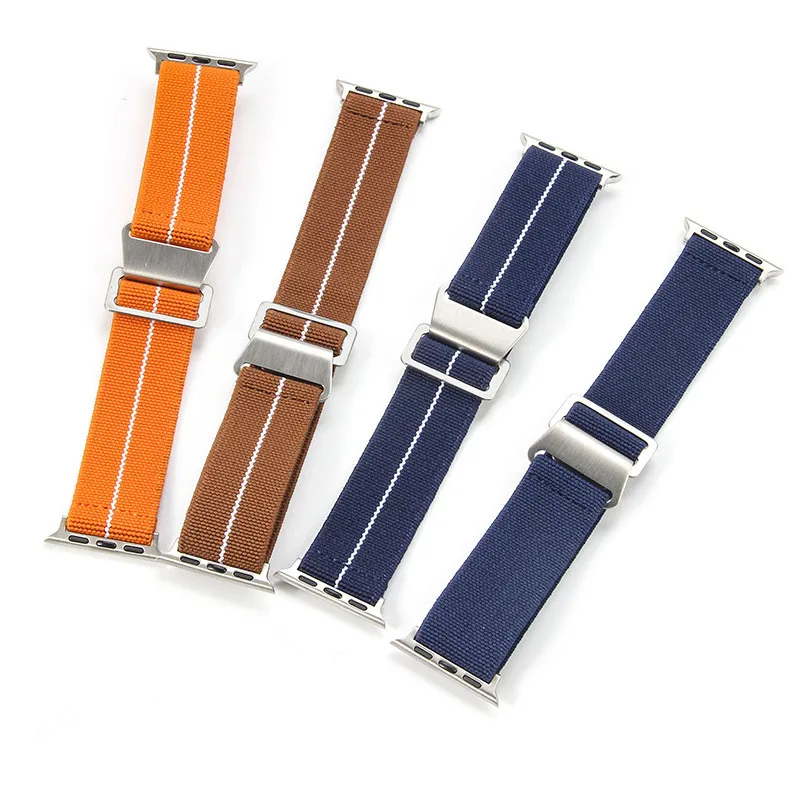 38mm 40mm 42mm 44mm 45mm Parachute Elasticity Nylon Sport Watchband For Apple IWatch Series 6se7/5/4 Watch Strap Soft Breathable