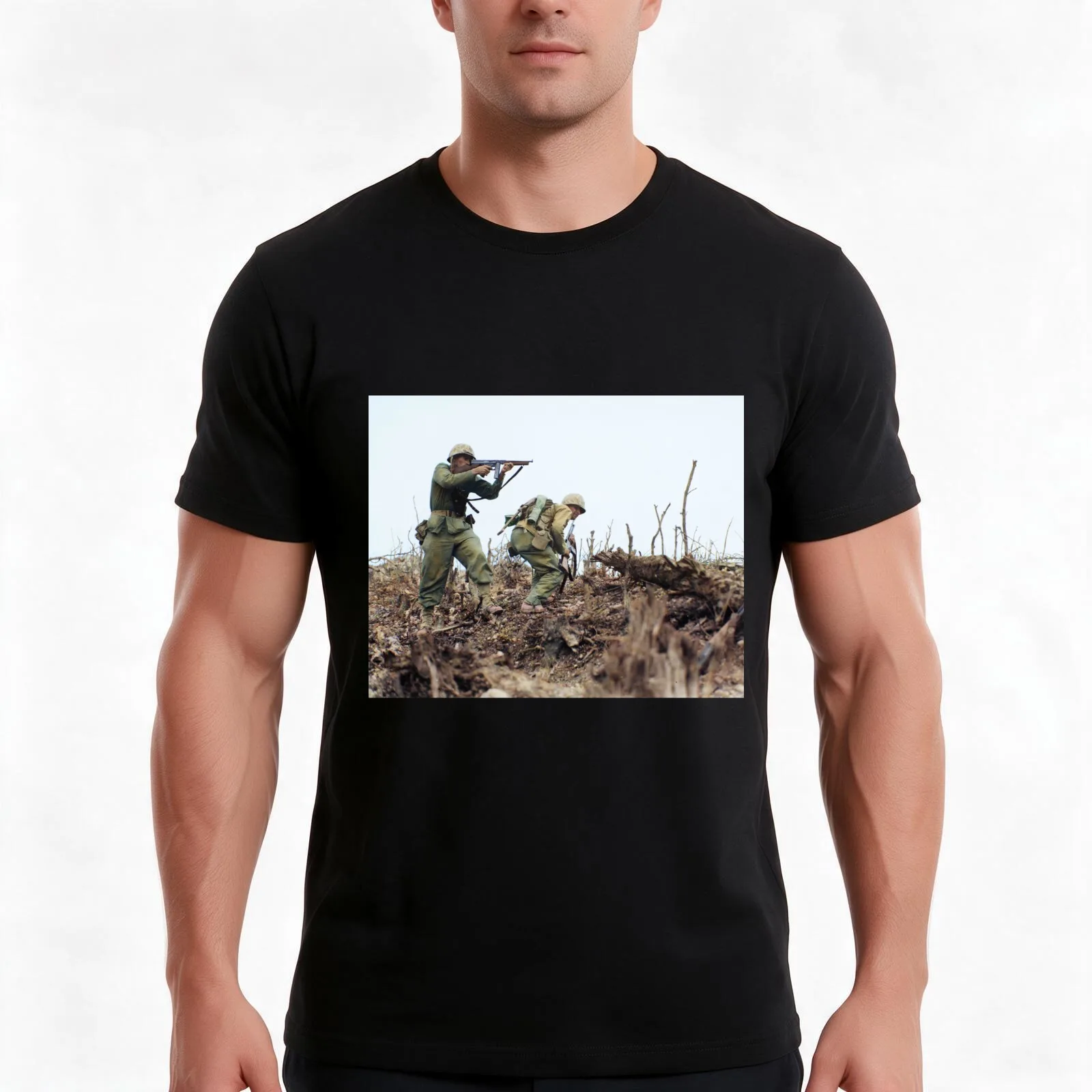 Marine attack Wana Ridge on Okinawa T-Shirt, Summer Casual Cotton Tee, Oversized Streetwear Tops, Vintage Graphic Print