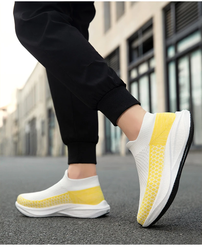 Unisex Real Boost Sneaker mit dicker Sohle, Stretch-Strick, atmungsaktiv, Übergrößen, stoßdämpfend, Sportschuhe, Laufschuhe für Damen und Herren – Detail 22