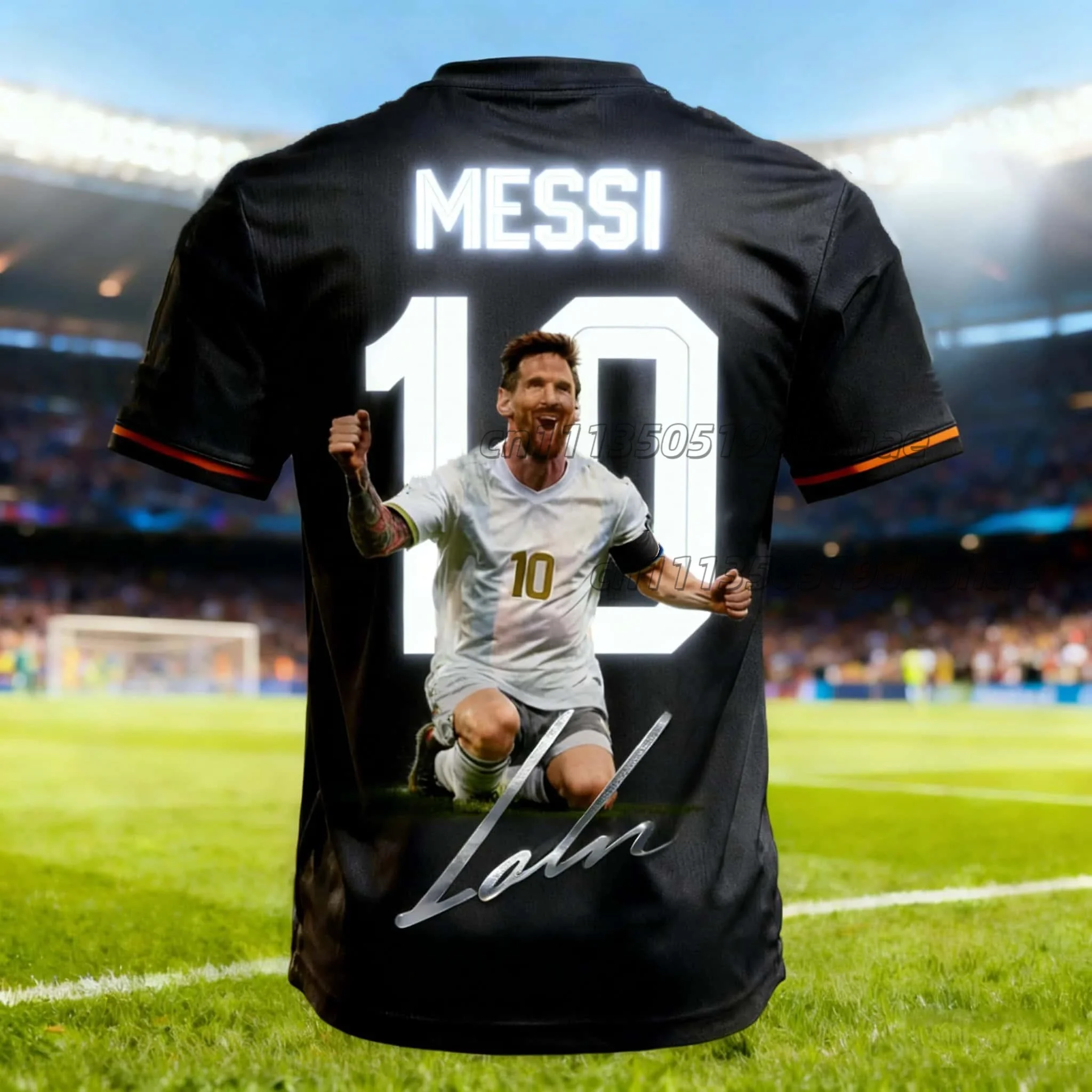 New Summer Style #Messi No.10# Camouflage Printed Football Jersey Training Loose Short Sleeve T-Shirt for Men and Women