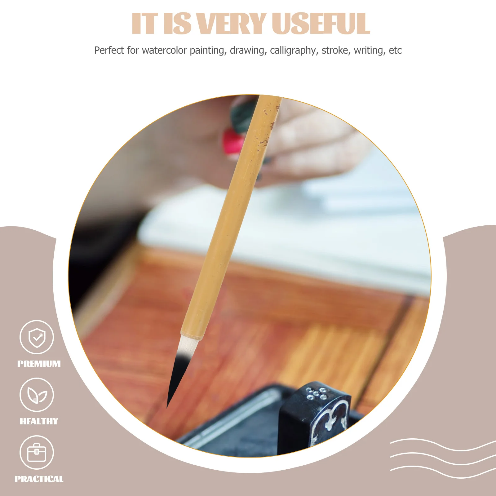 

3pcs Calligraphy Brush Set Chinese Writing Pen for Painting Drawing Ink Art Stationery Reusable Traditional Brush Tools Durable