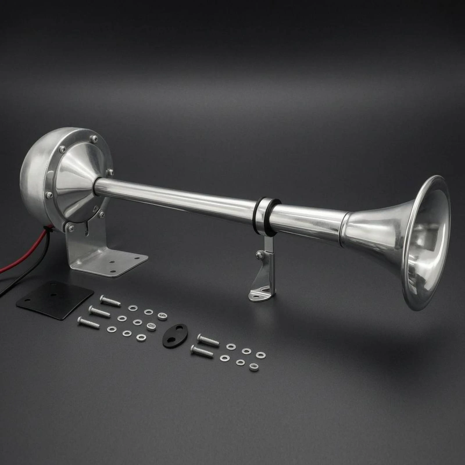 

Stainless Steel Marine Horn Air Horn Polished Silver Fini Imperméable Trumpet for Car and Boat Use