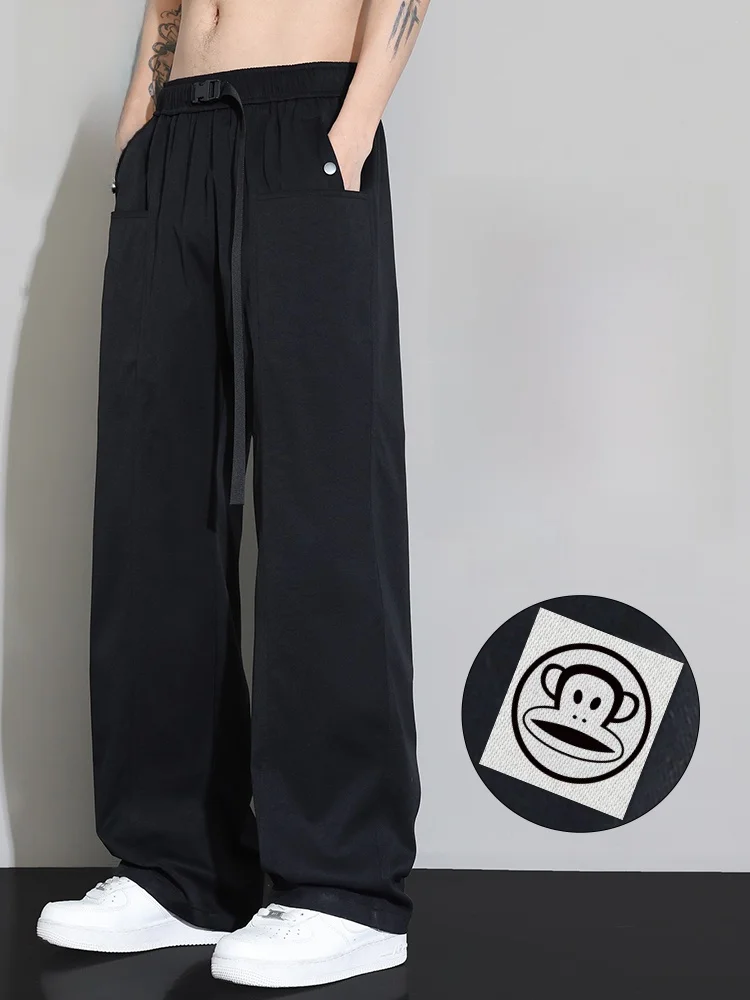 

Мужские прямые брюки Paul Frank для работы, повседневные, однотонные, свободного кроя, весна-осень, из полиэстера, молодежные, повседневные