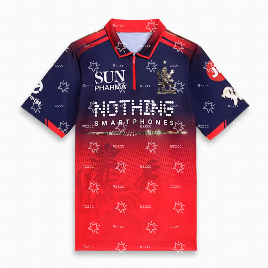 

25-26 Royal Challengers Bangalore Home Cricket jersey training suit Summer Sports Men's T-Shirt Children's Clothing Tee Woman