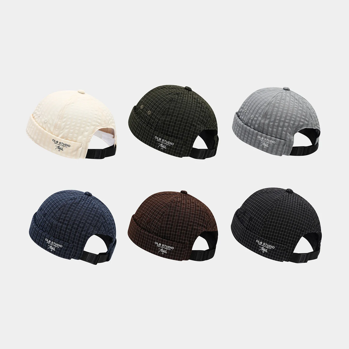 Retro Plaid Quick-dry Breathable Landlord Hat Niche Letter Print Skullcap Unisex Streetwear Hip-hop Hat