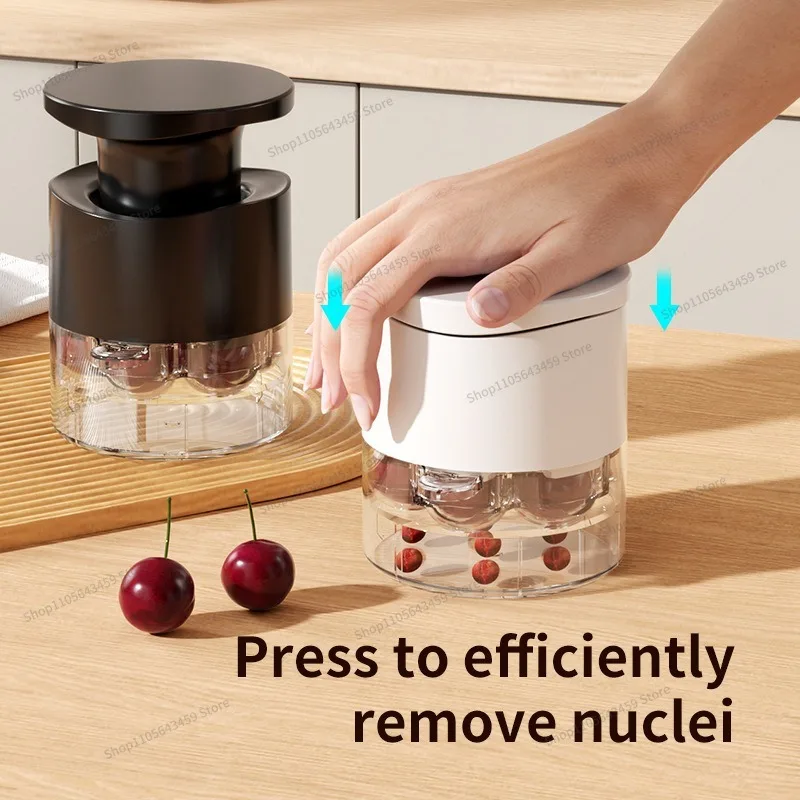 Seven-hole press-type cherry core remover, kitchen core removal tool, 2 sets